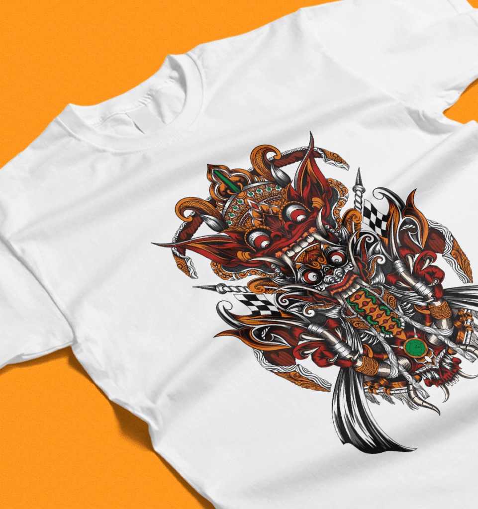 Kaos Sablon Motif Tribal