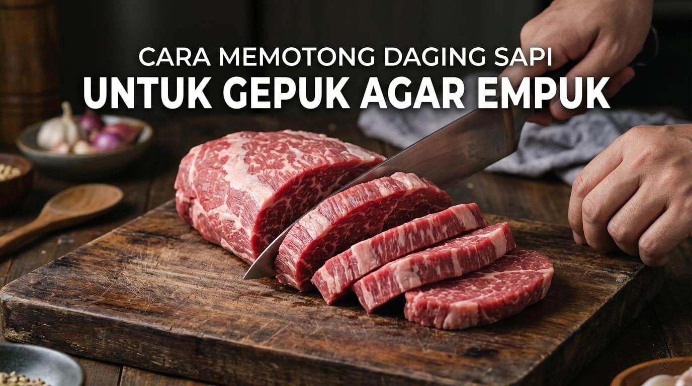 cara memotong daging sapi untuk gepuk agar empuk